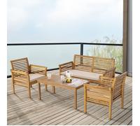 Ensemble de meubles de jardin 'Candela' 4 pièces en acacia couleur bois