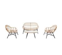 Evora salon de jardin 4 places canapé + fauteuils gris foncé