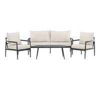 Salon de Jardin 4 Places "Taromina" 176cm Noir Noir