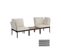 TecTake – Ensemble de salon de jardin Magaluf – 5 en 1, structure aluminium, anthracite/gris