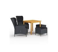 Salon de jardin vidaxl 5 pieces gris resine tressee 85 x 85 x 74 cm Gris G
