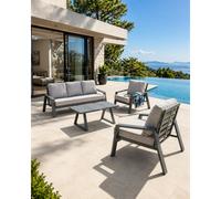 Salon de jardin 5 places en aluminium