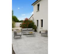 Salon de jardin 5 places en aluminium - gris clair