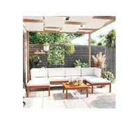 vidaXL Ensemble salon de jardin 7 pièces avec coussins bois crème acacia & corde
