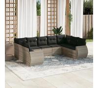 Salon de jardin 9 pcs vidaXL - Gris clair