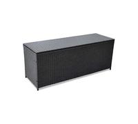 vidaXL Coffre de rangement Garden 43134 – Noir, résine tressée, 150 x 50 x 60 cm