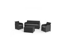 Salon de jardin allibert by resine tressee gris 5 personnes