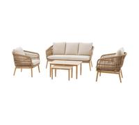Salon de jardin ORISSA Taupe 5 places - Acier traité époxy, Polyester Hespéride