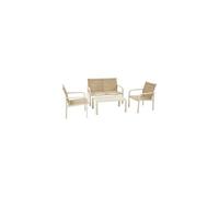 Hespéride – Salon de jardin PIAZZA Argile – Aluminium traité époxy, Texaline – 4 places