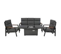 Mobilier de jardin pour 5 personnes avec foyer et possibilité de se transformer en transat