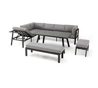 Salon de jardin ANTALYA 9 places en aluminium - GRIS ANTHRACITE