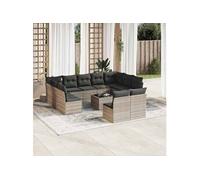 Salon de Jardin avec Coussins 12 pcs, Canapés avec Pieds Réglables, Ensemble de Meubles d'Extérieur Patio Terrasse, 3250201
