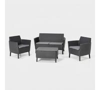Salon de jardin avec coussins et table coffre Salemo