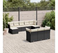 Salon de Jardin avec Coussins Meubles Patio 11 pcs Beige Résine Tressée vidaXL