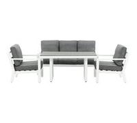 Paris Prix Salon de jardin Barcelona 171 cm Blanc & gris foncé