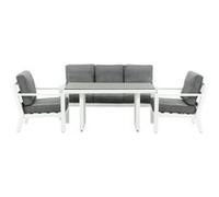 Salon de Jardin "Barcelona" 171cm Blanc Blanc G