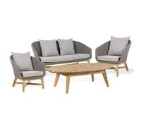 Salon de jardin bas 4 places Bizzotto Coachella - Gris