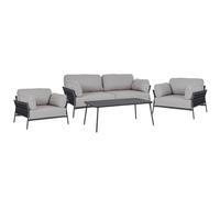 Salon de jardin bas 4 places Bizzotto Pardis - Anthracite