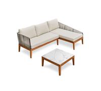Salon de jardin bas 4 places - - Marron - ALPHI