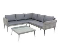 Salon de jardin bas 5 places en résine tressée gris TEFARI CONCEPT USINE Gris G