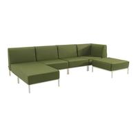 Salon de jardin bas modulable uni 5 places vert kaki 360 x 153 cm Patio Oviala