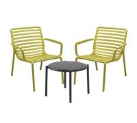 Salon de jardin bas Nardi Doga 2 personnes - Anthracite / Jaune Pera