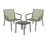 Salon de jardin bas Nardi Doga 2 personnes - Anthracite / Vert Agave