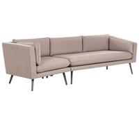 Salon de Jardin Beige en Tissu Polyester et Alu 5 Places avec Table Basse Lorete