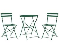 Salon de Jardin Bistrot Balcon Table et 2 Chaises Pliable avec Patins en Acier V