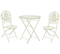 Salon de Jardin Bistrot Table Ronde et 2 Chaises Pliantes pour Terrasse ou Balcon au Style Traditionnel et Provençal Beliani