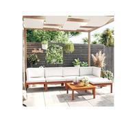 Salon de jardin bois beige 6 pieces x 65 x 60 6 personnes