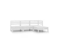 vidaXL Ensemble salon de jardin 4 pièces pin massif blanc 4 personnes 63,5 x 62,5 cm