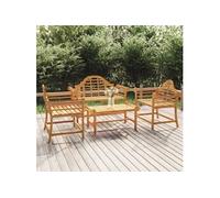 Salon de jardin bois massif bois 4 pieces 4 personnes
