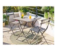 Salon De Jardin Carré En Métal Greensboro 70 X 70 Cm Café Avec 2 Chaises - Hespéride Multicolore