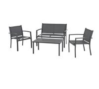 Salon de jardin CEBU - Structure Acier - 4 personnes - Gris