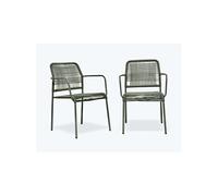 Salon de jardin city garden gris 2 pieces acier 53.0 x 63 x 78 cm 2 personnes