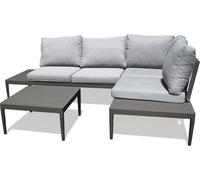 Salon de jardin d'angle 4 places en aluminium