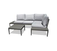 Salon de jardin d'angle 4 places en aluminium