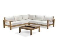 Salon de jardin d'angle 5 places en aluminium