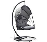 Balancelle de jardin en acier avec coussins - gris anthracite