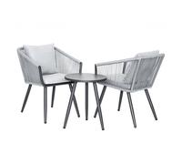 Salon De Jardin Détente En Aluminium Et Corde Tressée Gris Amorgos - 2 Places - Jardiline Gris