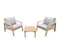 Happy Garden Salon de jardin GILI en acacia 2 places - coussins sable