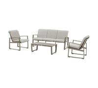 Salon de jardin BOREANE Noisette Café 5 places - Aluminium traité époxy, Texaline, Polyester Hespéride
