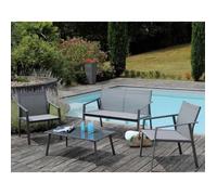 Salon de jardin en aluminium Alicia Gris - PROLOISIRS - Salon bas - Livré en kit