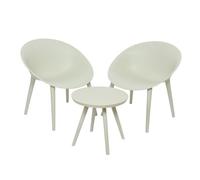 Salon De Jardin En Plastique Marbella Blanc - Jardideco Multicolore
