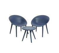 Salon De Jardin En Plastique Marbella Bleu - Jardideco Multicolore