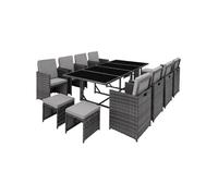 Salon de jardin PALMA 12 places avec housse de protection, variante 2 - gris/gris clair