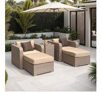 Salon de jardin en résine tressée beige 4 places VENISE