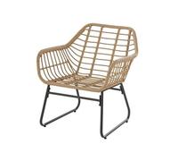 Salon de jardin 4 places Lambada - 2 fauteuils, un canapé et 1 table basse - Beige