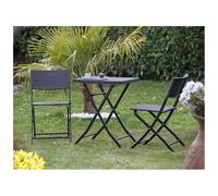 Salon De Jardin En Résine Tressée Oruro 2 Places Anthracite - Jardideco Multicolore